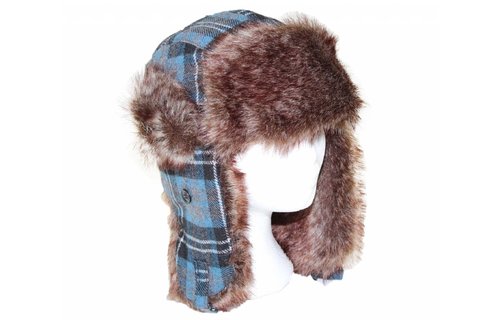 Muts Pels met oorflappen geruit