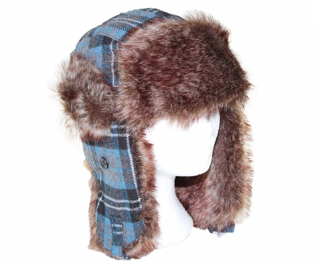 Muts Pels met oorflappen geruit