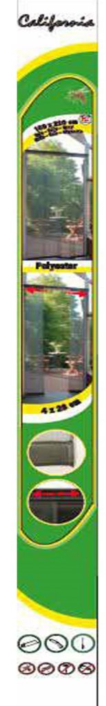 Horgordijn California 100x220 cm. Grijs