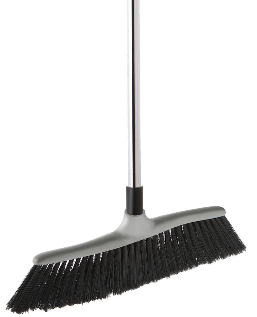 Smalle zachte binnen bezem met telescoopsteel Smalle zachte binnen bezem met telescoopsteel
