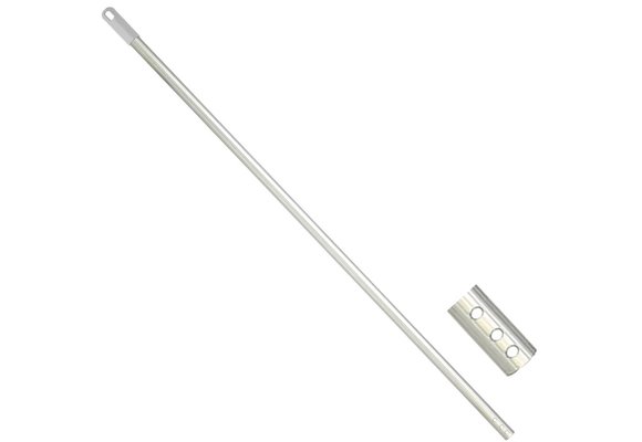 Borstelsteel Aluminium  140 cm.   Ø 23 mm.