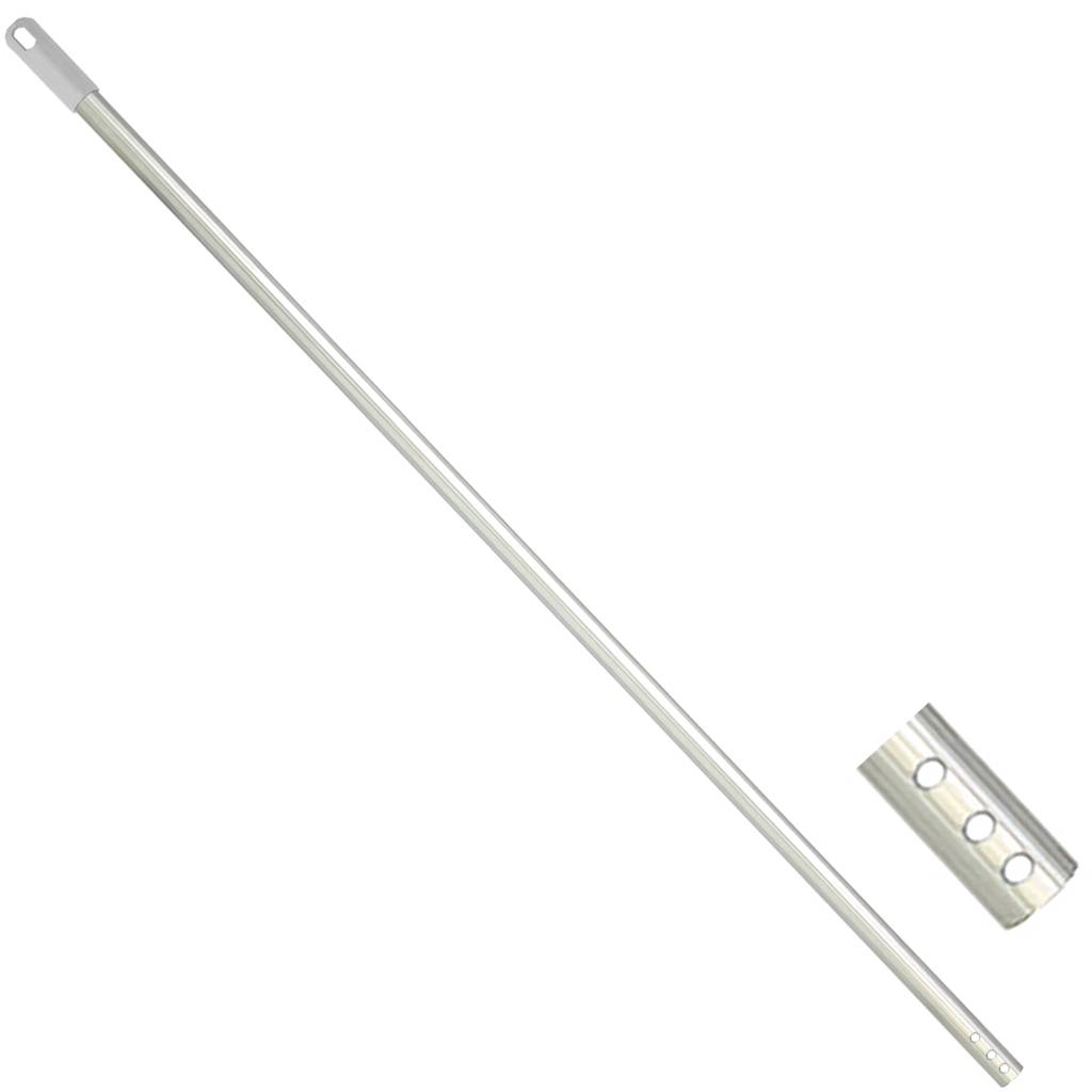 Borstelsteel Aluminium  140 cm.   Ø 23 mm.