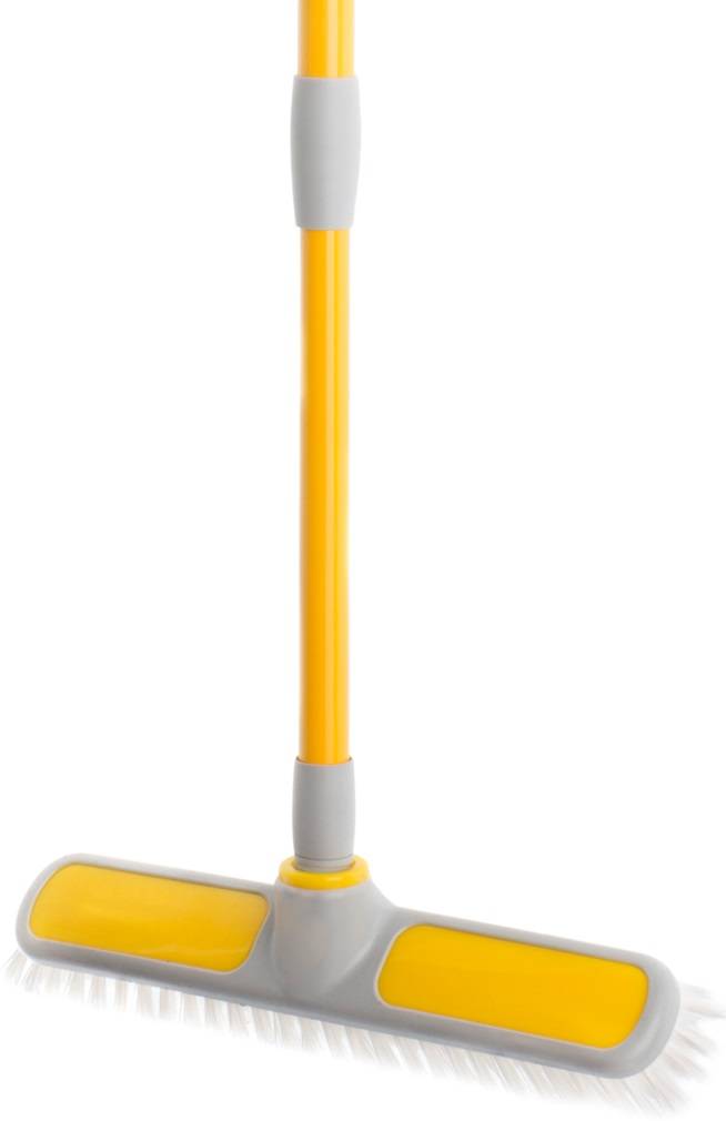 Schrobbezem rubber bekleed  met telescoopsteel