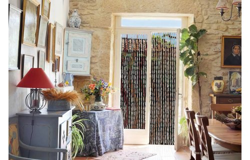 Vliegengordijn Maïs Serpentin, bruin/beige  90x200 cm