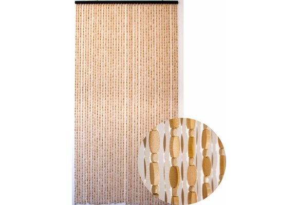 Kralengordijn  "Sumatra"  bamboe- houtkralen  90x200 cm