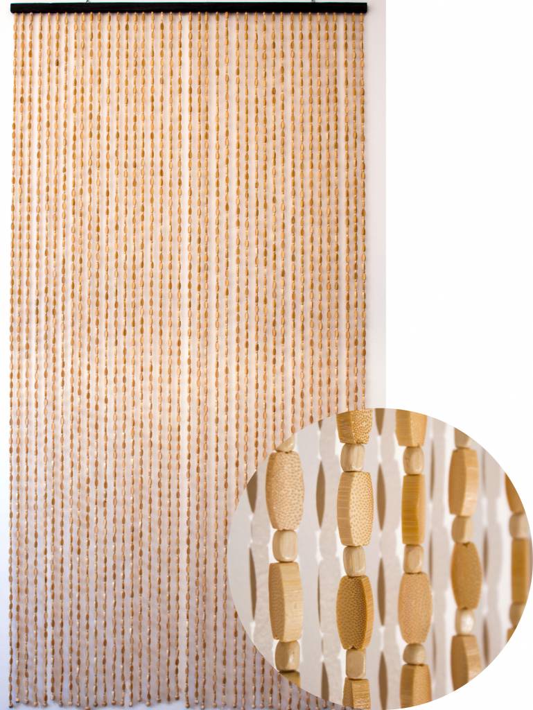 Kralengordijn  "Sumatra"  bamboe- houtkralen  90x200 cm