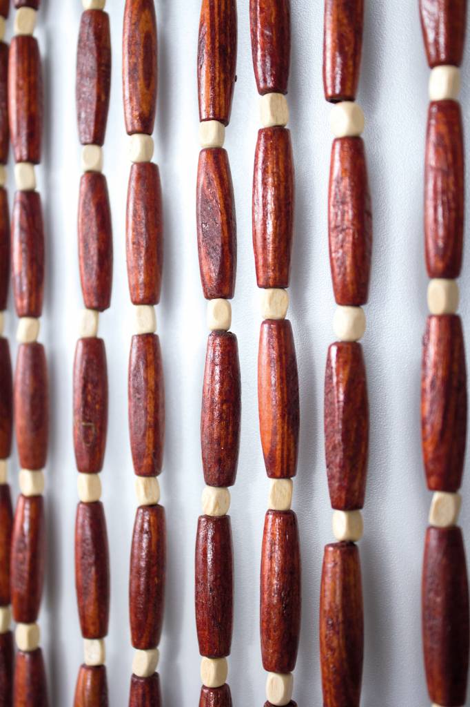 Kralengordijn  houten parels natural brown  90x200 cm Kralengordijn  houten parels natural brown  90x200 cm