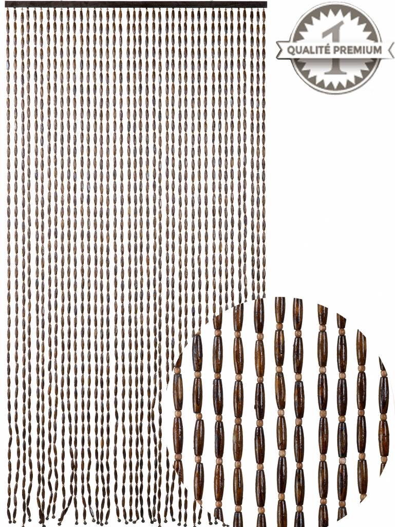 Kralengordijn  houten parels natural brown  90x200 cm Kralengordijn  houten parels natural brown  90x200 cm