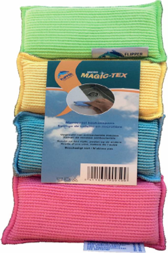 Dubbelzijdige keukenspons microvezel  (4 stuks)