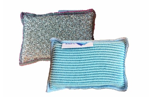 Dubbelzijdige keukenspons microvezel  (4 stuks)