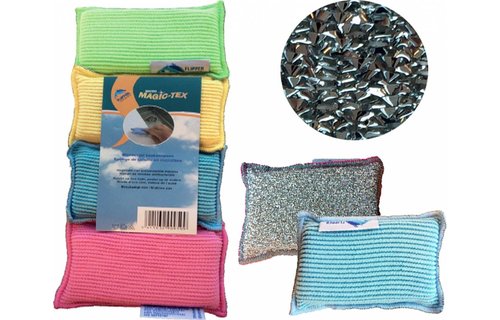 Dubbelzijdige keukenspons microvezel  (4 stuks)