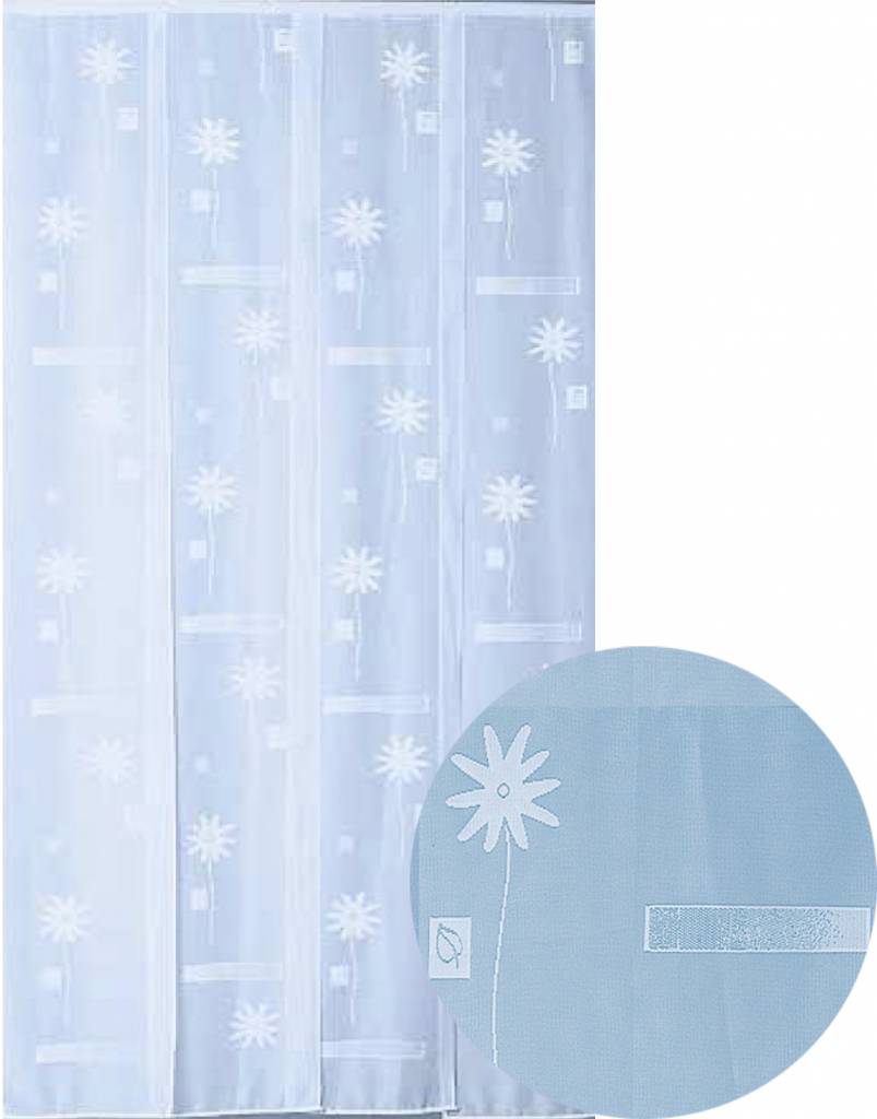 Horgordijn  "Moustidéco"  blauw  100x220 cm