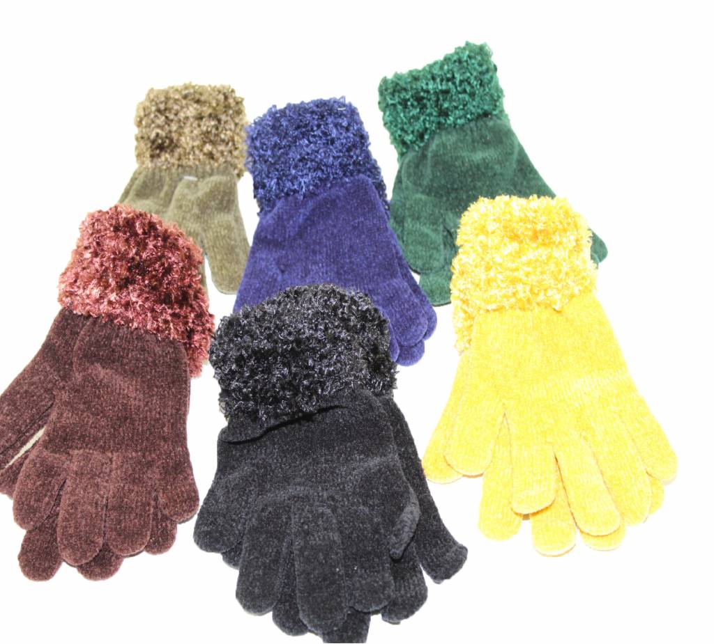 Handschoenen met boord Chenille