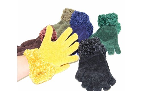 Handschoenen met boord Chenille
