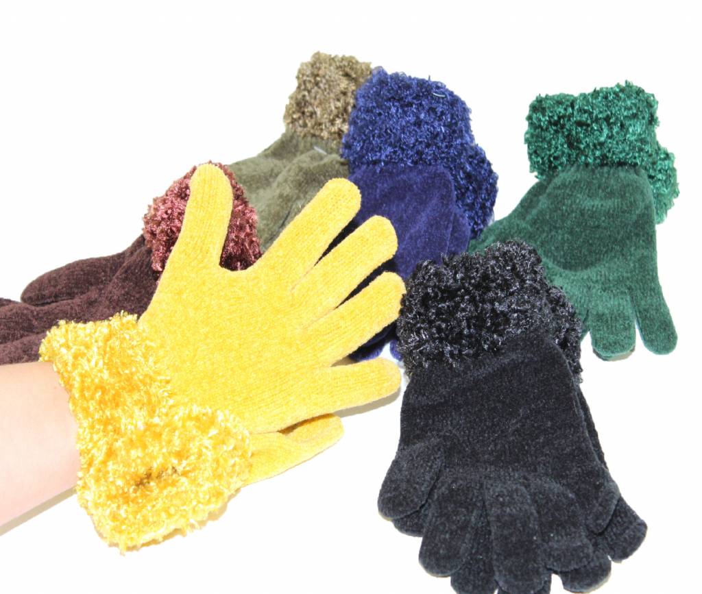 Handschoenen met boord Chenille