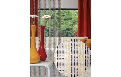 Kralengordijn  "Olivia" amber/honing transparant   90x220 cm