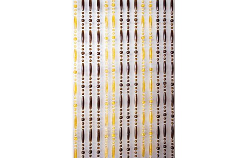 Kralengordijn  "Olivia" amber/honing transparant   90x220 cm