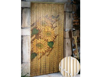 Vliegengordijn 120 x 220 cm PVC bamboe "Zonnebloem"