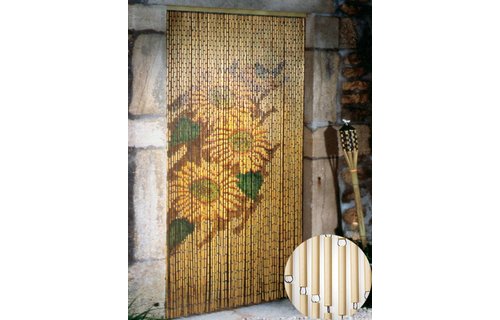 Vliegengordijn PVC bamboe "Zonnebloem" 120 x 220 cm