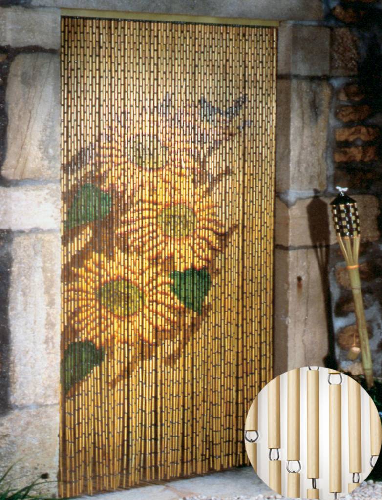 Vliegengordijn PVC bamboe "Zonnebloem" 120 x 220 cm Vliegengordijn PVC bamboe "Zonnebloem" 120 x 220 cm