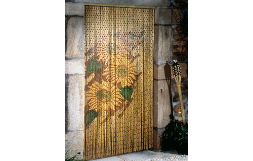 Vliegengordijn PVC bamboe "Zonnebloem" 120 x 220 cm