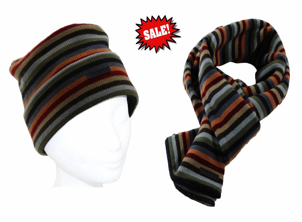 Muts gestreept in 3 verschillende maten.