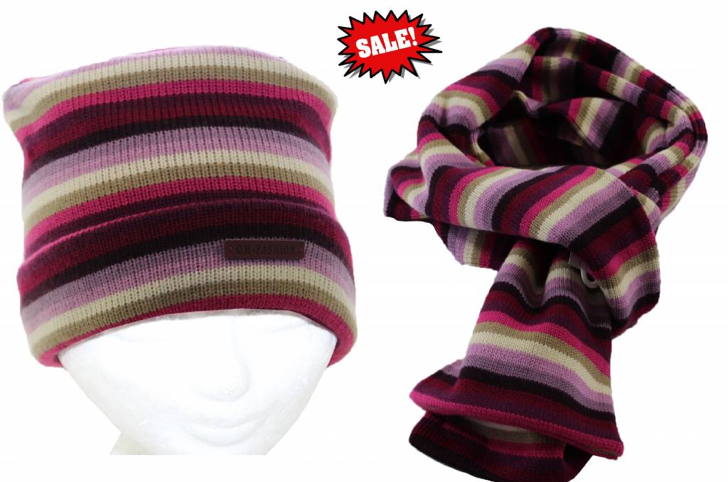 Muts gestreept in 3 verschillende maten.