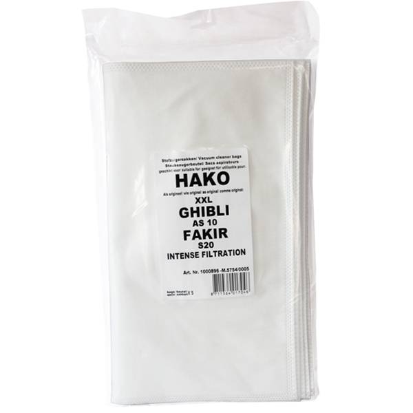 HAKO XXL / GHIBLI AS10 / FAKIR S20 intense filtration stofzuigerzakken HAKO XXL / GHIBLI AS10 / FAKIR S20 intense filtration stofzuigerzakken
