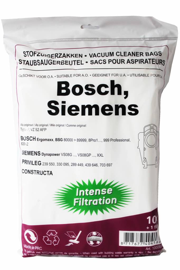 BOSCH/ SIEMENS type P,  intense filtration, kunststof aansluiting BOSCH/ SIEMENS type P,  intense filtration, kunststof aansluiting