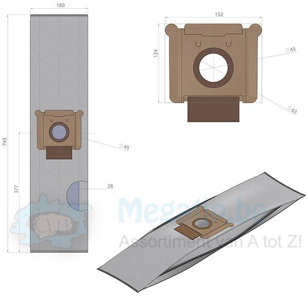 HAKO Compacto / TENNANT intense filtration Stofzuigerzakken