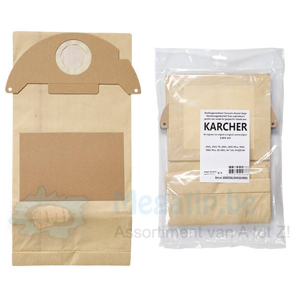 Hooster 20 Sacchetti Per Aspirapolvere Multistrato Compatibili Con Kärcher 2501 TE (Versione Lunga) - Carta Premium, Alta Filtrazione