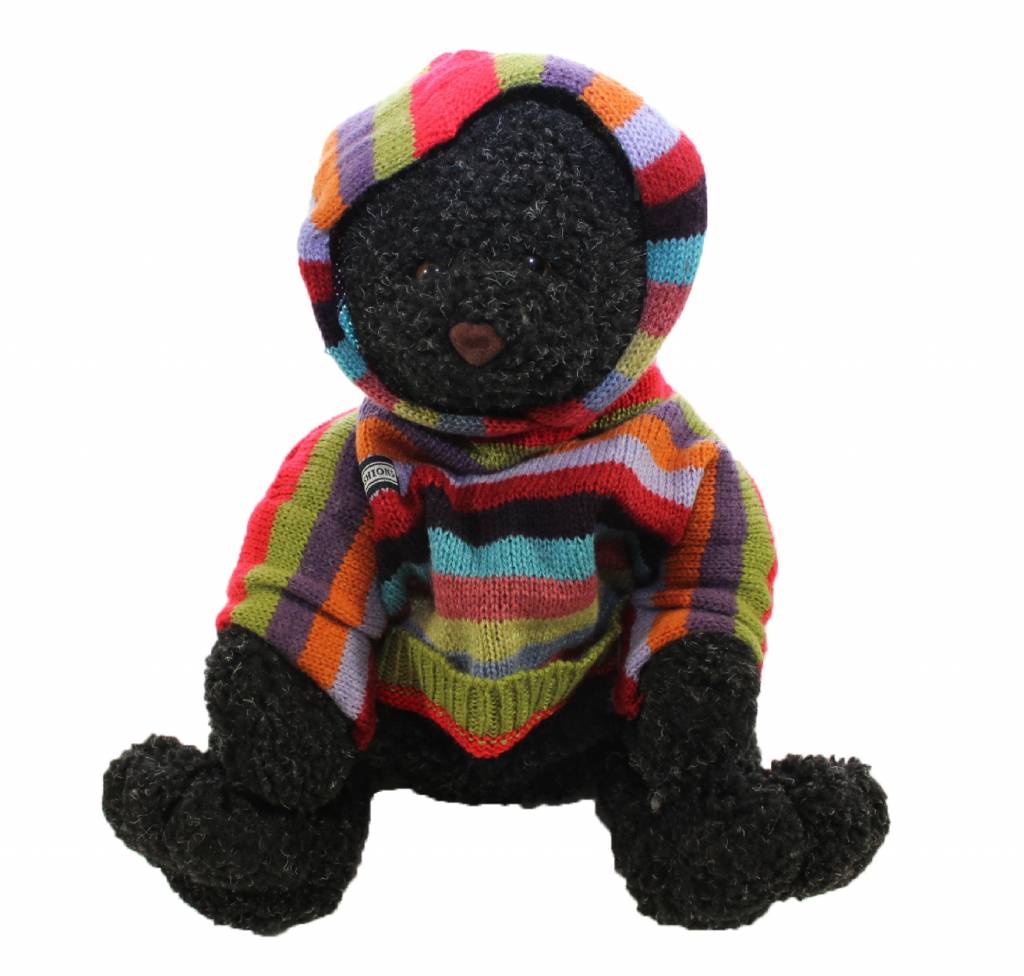 Rugzakje Beer Zwart met kap Multy color