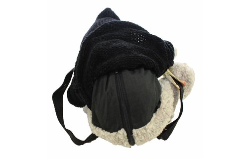 Rugzakje Beer Wit met kap Zwart jasje Rugzakje Beer Wit met kap Zwart jasje