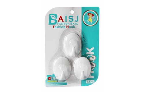 Zelfklevende haak 2 kg met kleefstrip ( 3 stuks ) Zelfklevende haak 2 kg met kleefstrip ( 3 stuks )