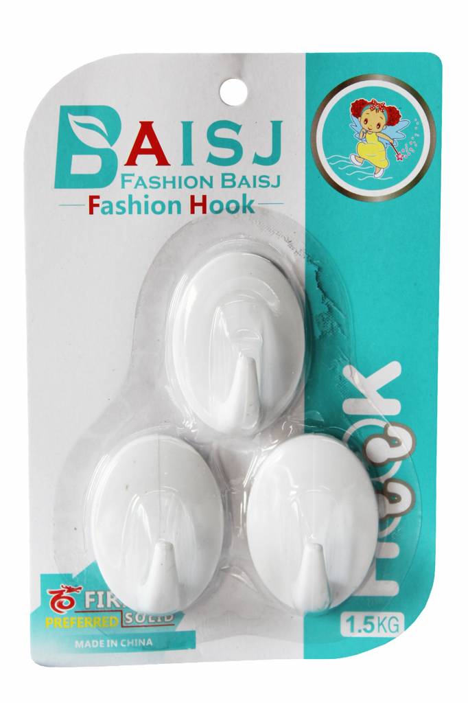 Zelfklevende haak  2 kg  met kleefstrip ( 3 stuks )