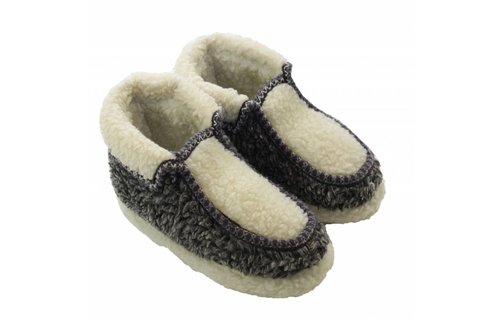 Pantoffels met Pels Grijs / Wit