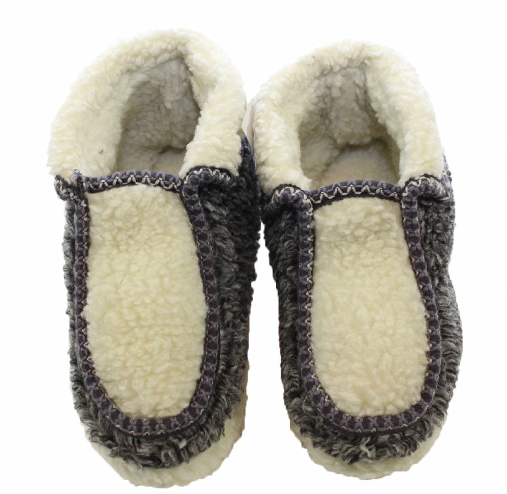 Pantoffels met Pels Grijs / Wit