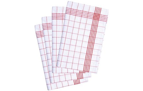 Geruite Theedoek  in katoen  (10 stuks)  Rood Geruite Theedoek  in katoen  (10 stuks)  Rood