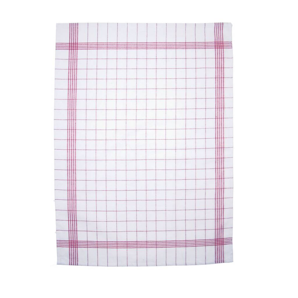 Geruite Theedoek  in katoen  (10 stuks)  Rood Geruite Theedoek  in katoen  (10 stuks)  Rood