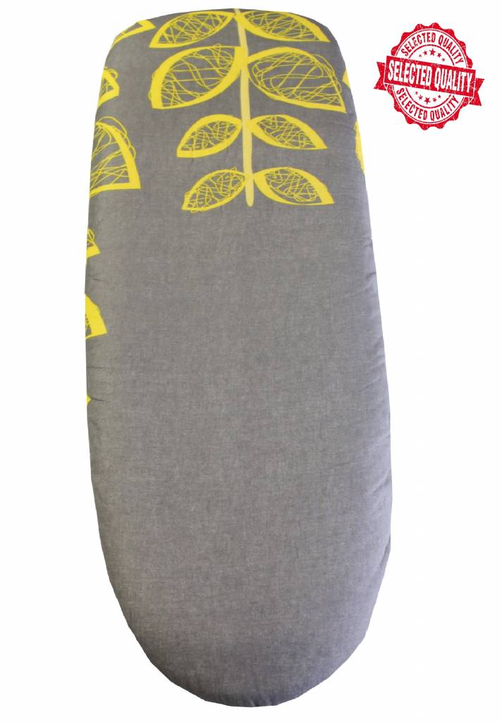 Strijkplankovertrek 140 X 50 cm. d. grijs / geel bladeren