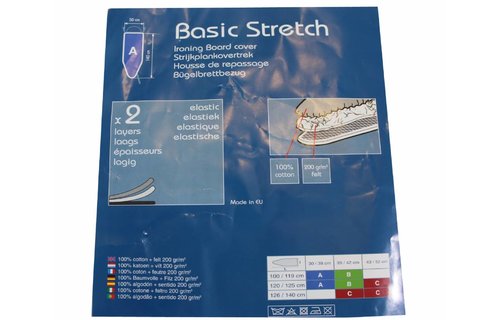 Strijkplankovertrek 140 X. 50 cm. ecru / blauw,groen des.