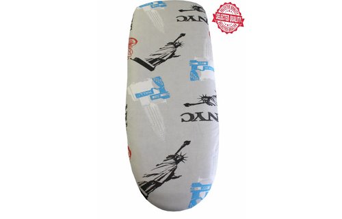 Strijkplankovertrek 140 X. 50 cm. l.grijs / New york