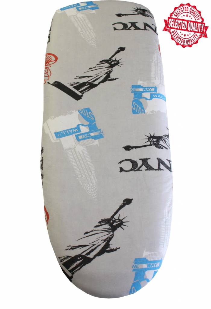 Strijkplankovertrek 140 X. 50 cm. l.grijs / New york