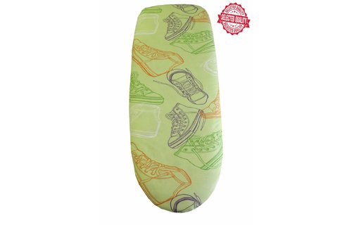 Strijkplankovertrek 140 X. 50 cm. groen / schoen motief