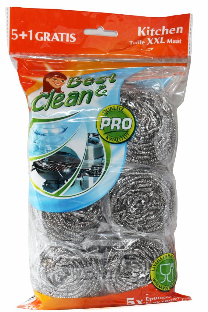 Inox  Schuurspons 40 g  (5 + 1 gratis) Inox  Schuurspons 40 g  (5 + 1 gratis)