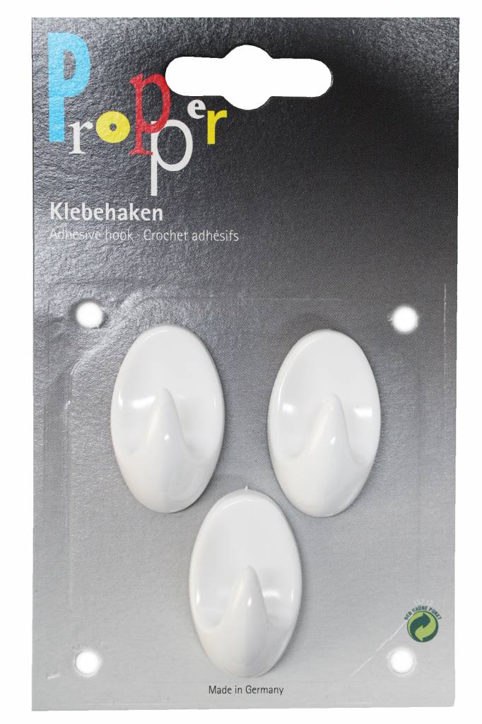 Kleefhaken / Handdoekhaak wit  ( 3 stuks )