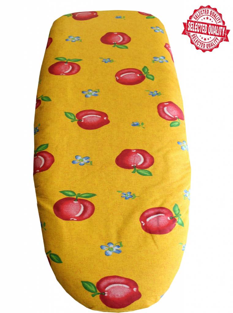 Strijkplankovertrek 150 X 60 cm. Geel/rode vrucht