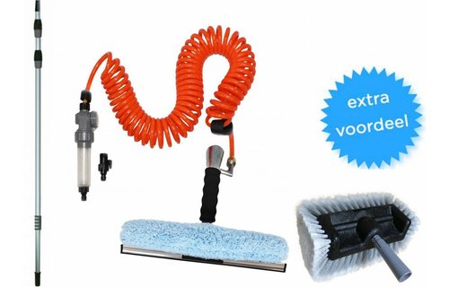 Telescoopsteel tot 8 meter met Combi inwasser  35 cm + Extra  gratis borstel