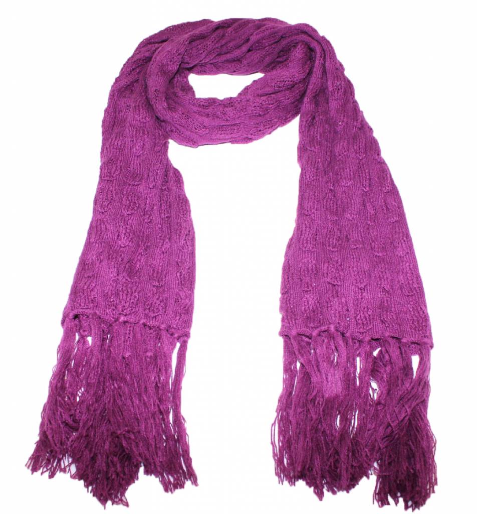 Sjaal gebreid met franjes Violet Sjaal gebreid met franjes Violet