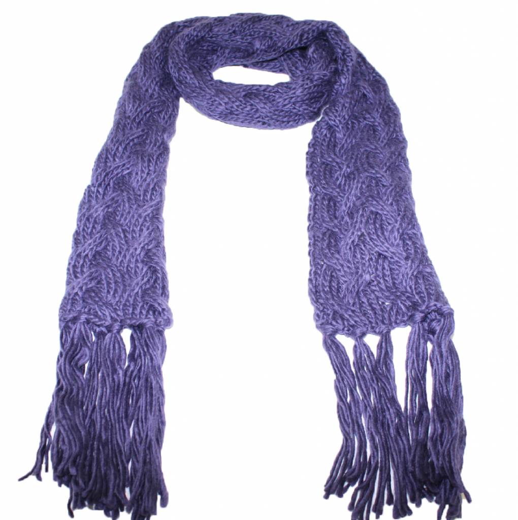 Sjaal gebreid Kabelmotief Purple